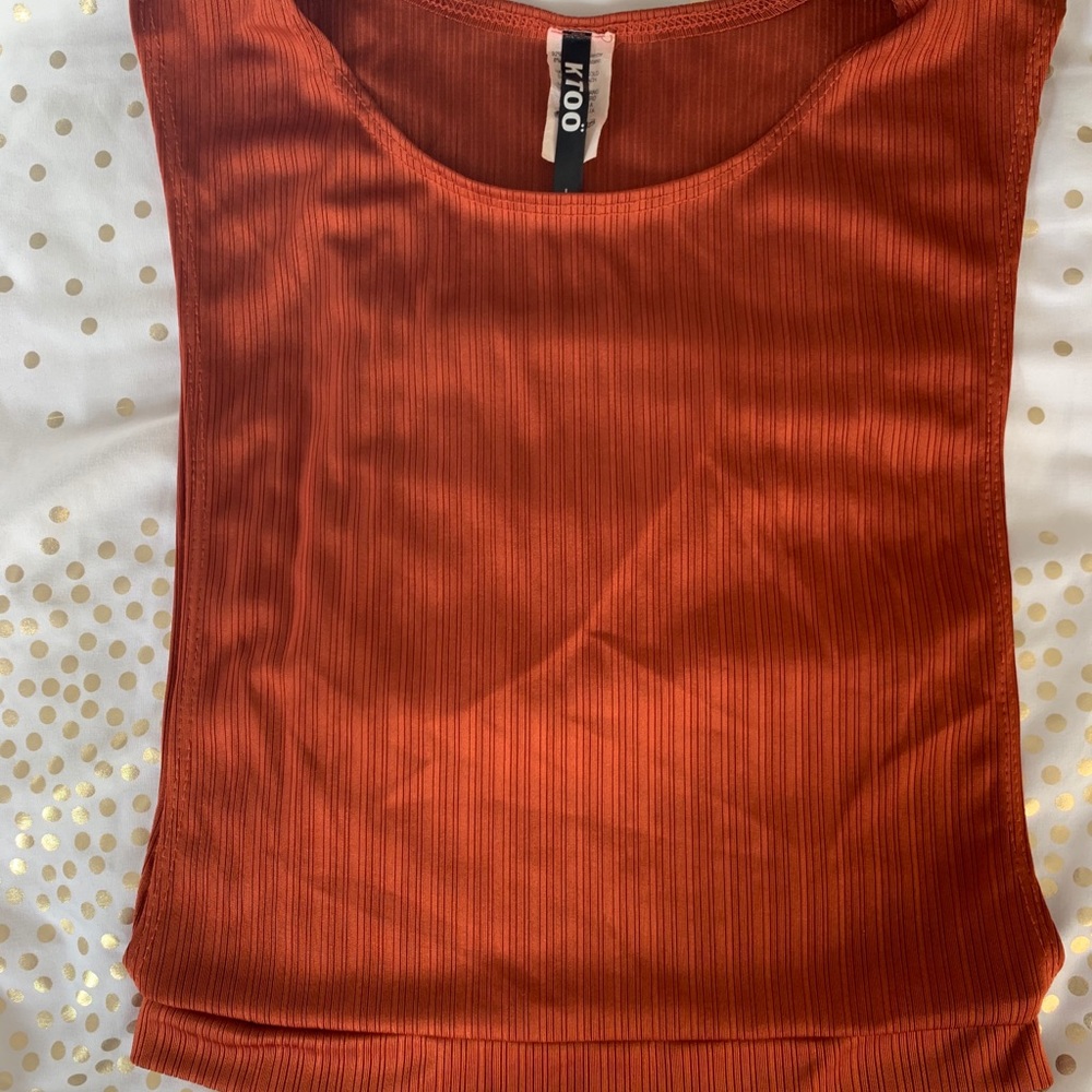 Crop silk feel shirt